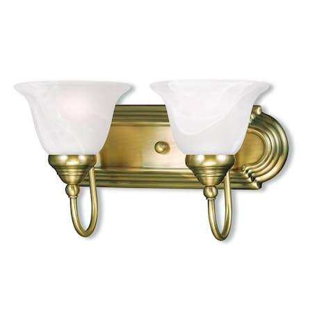 Livex Lighting Belmont 2 Light Antique Brass Bath Vanit 1002-01