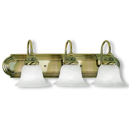 Livex Lighting Belmont 3 Light Antique Brass Bath Vanity 1003-01
