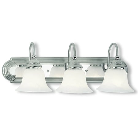 Livex Lighting Belmont 3 Light Brushed Nickel and Polished Chrome Bath Vanity 1003-95
