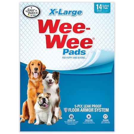Four Paws Wee-Wee Pads 14Pcs Extra Large Wht 28"x3 100513821