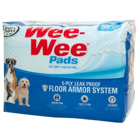 Four Paws Wee-Wee Pads 50Pcs Wht 22"x23"x0.1 100534713