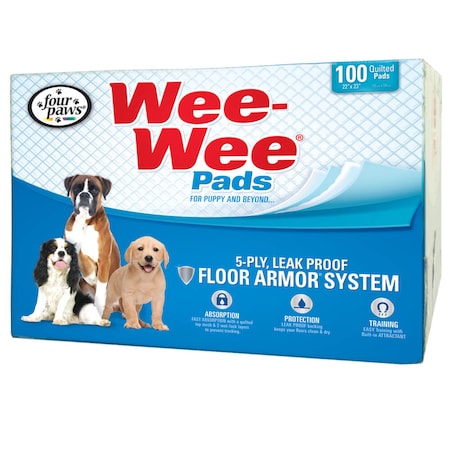 Four Paws Wee-Wee Pads 100Pcs Wht 22"x23"x0.1 100534714
