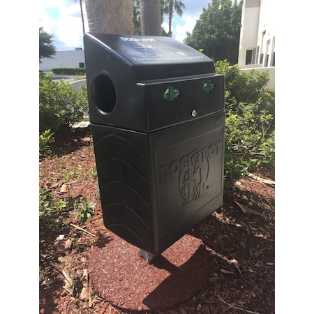 Dogipot Pole Mounted DOGVALET Pet Waste Receptac 1005BLK-2
