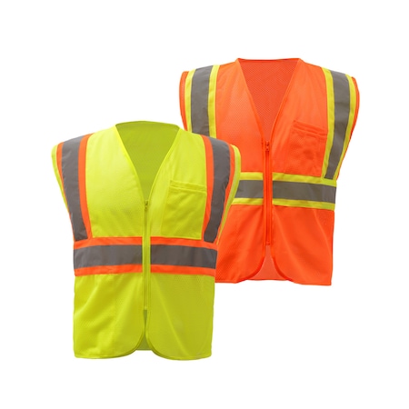 Gss Safety Hi-Vis Parka, 300D Oxford, Class 3 Lime, 3XL 8501-3XL
