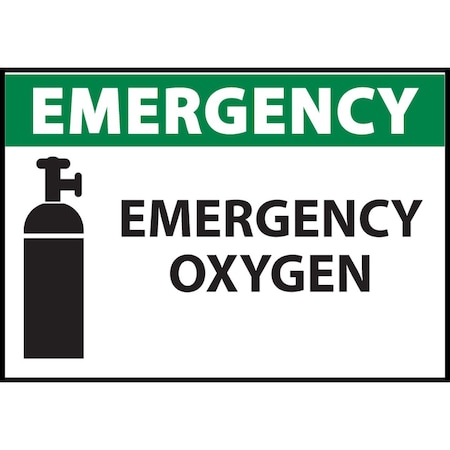 ZING Sign, Emergency, Emergency Oxygen, 7x10, ADH 10082S