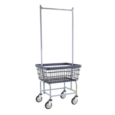 R&B Wire Products Wire Utility Cart with Double Pole Rack, 2.5 Bushel, Dura-Seven Anti-Rust Coating 100E58/D7