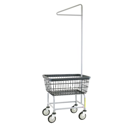 R&B Wire Products Wire Utility Cart with Single Pole Rack, 2.5 Bushel, Dura-Seven Anti-Rust Coating 100E91/D7