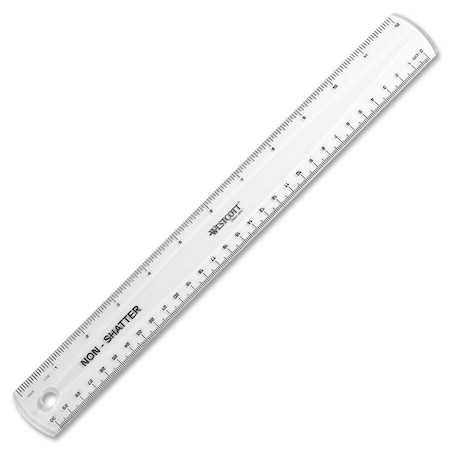 Westcott Rulers, 12" Shatterproof Ruler - Translucent 45011