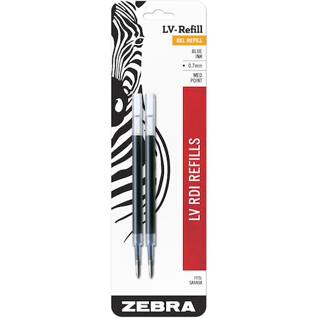 Zebra Pen Zebra 870 Medium Point Gel Ink Pen Refills - Medium Point - Blue Ink - Scratch-free - 2-/ Pack 87022