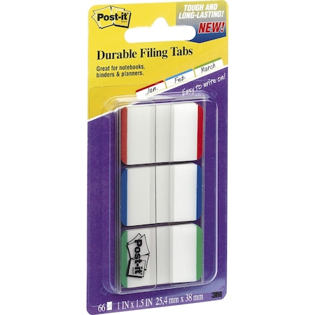 Post-It PostitDurable Tabs 686LGBR, 1"x1.5, PK24 686LGBR