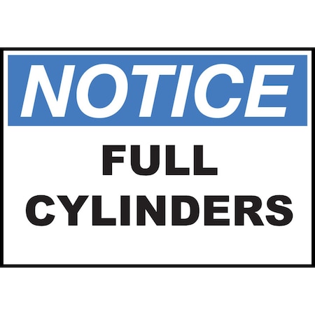 Zing Sign, Notice Full Cylinders, 7x10", PL 10101