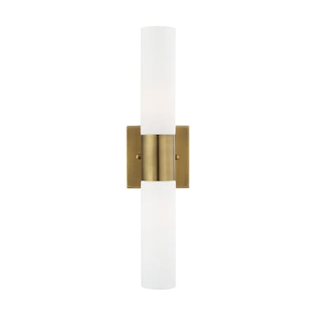 Livex Lighting Aero 2 Light Antique Brass ADA Bath Vanity 10102-01