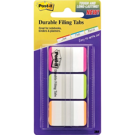 Post-It PostitDurable Tabs 686LPGO, 1"x1.5, PK24 686LPGO