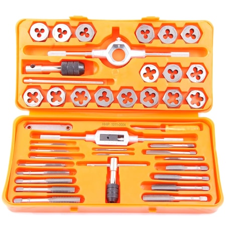 Hhip 41 Piece No 4-1/2" Tap & Die Set With Hexagon Shaped Dies 1011-0004