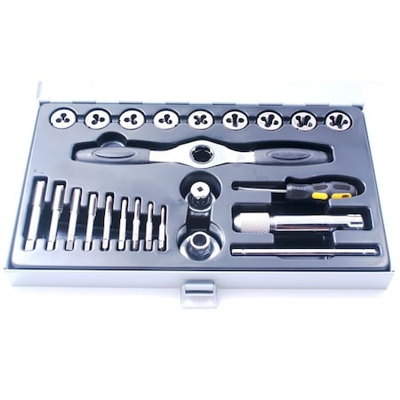 Hhip 24 Piece SAE & NC Tap & Die Set With Ratcheting Wrench 1011-0124