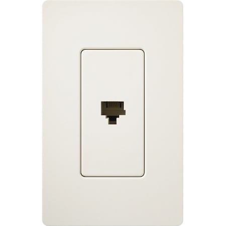 Lutron Lutron Satin Colors 1 Socket Telephone Faceplate - 1-gang - RJ-12 Phone - Biscuit SC-PJ-BI