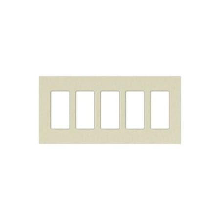 Lutron Designer Wall Plates, Number of Gangs: 5 Satin Finish, Snow SC-5-SW
