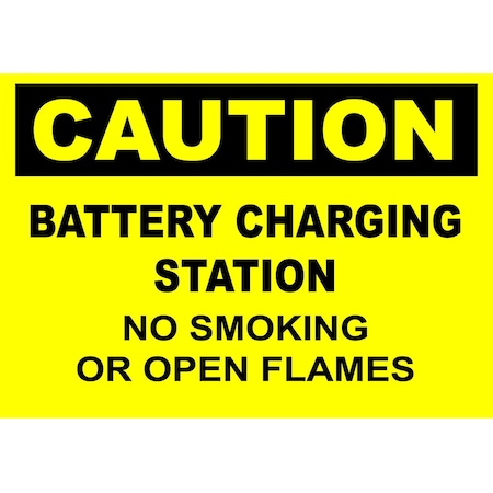 Zing Sign, Caution Battery Charging, 7x10", PL 10124