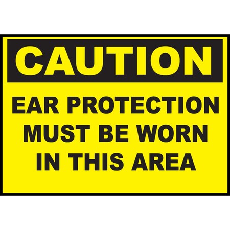 Zing Sign, Caution Ear Protection, 7x10"L 10127A