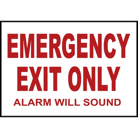 Zing Sign, Emergency Exit Only, 7x10", ADH 10131S