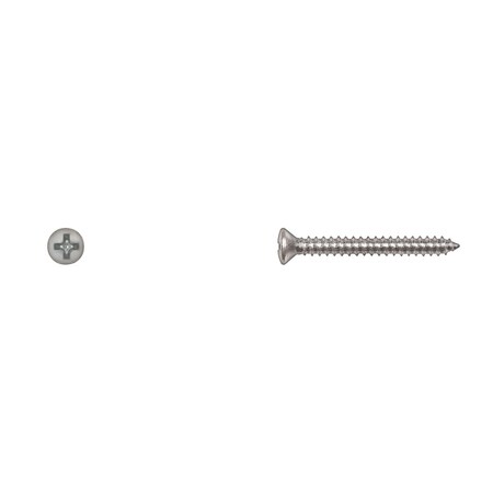 Disco Sheet Metal Screw, #6 x 1-1/4 in, Zinc Plated Steel Oval Head Phillips Drive 10145PK