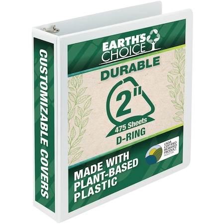 Samsill Binder, Biodegrade, D-Ring, 2", White 16967