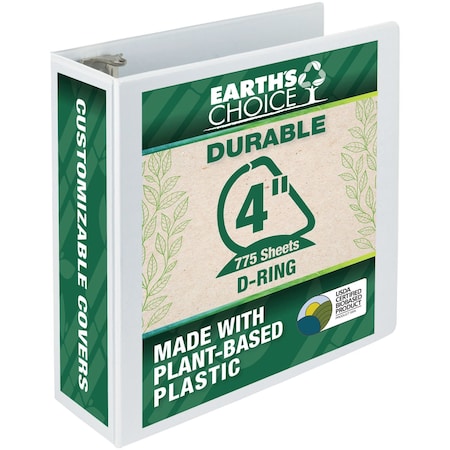 Samsill Binder, Biodegrade, D-Ring, 4", White 16997