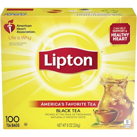 Lipton Tea, Lipton, Regular, PK100, Classic, Individually wrapped tea bags, 1.3 oz, 100 PK TJL00291