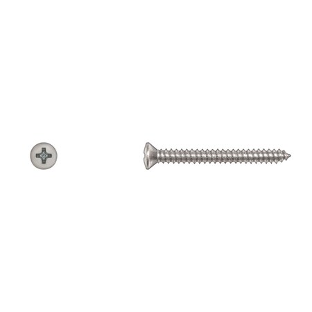 Disco Sheet Metal Screw, #8 x 1-1/2 in, Zinc Plated Steel Oval Head Phillips Drive 10147PK