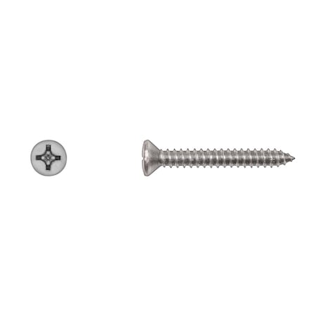 Disco Sheet Metal Screw, #12 x 1-1/2 in, Zinc Plated Steel Oval Head Phillips Drive 10155PK