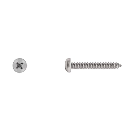 Disco Sheet Metal Screw, #10 x 1-1/4 in, Zinc Plated Steel Pan Head Phillips Drive 10158PK