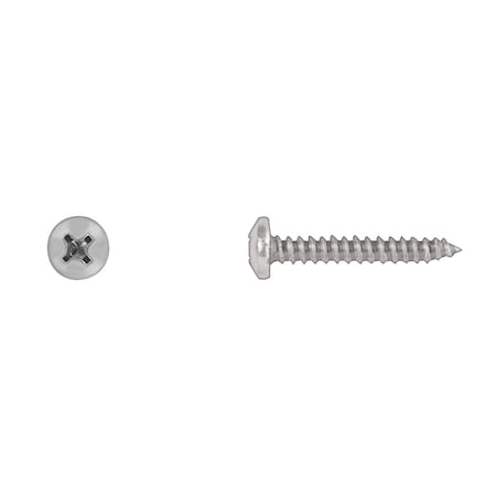 Disco Sheet Metal Screw, #12 x 1-1/4 in, Zinc Plated Steel Pan Head Phillips Drive 10159PK