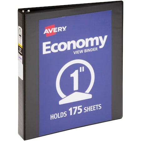 Avery Round Ring View Binder, 1", Black 05710