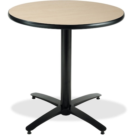 Kfi Round KFI 36in Natural Breakroom Table with Arched X Base, 29 W, 36 L, 29 H, Laminate, Natural T36RD-B2125-NA