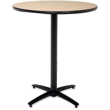 Kfi Round KFI 30in Natural Round Bar Height Breakroom Table with Arched X Base, 30 L, 42 W, 42 H T30RD-B2115-38-NA