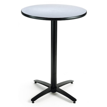 Kfi Round KFI 30" Round Bar Height Breakroom Table, Grey Nebula Finish, Arched X-Base, 30 L, 42 W, 42 H T30RD-B2115-38-GYN
