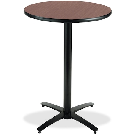KFI KFI 30" Round Bar Height Breakroom Table, Dark Mahogany Finish, Arched X-Base, 42 W, 30 L, 42 H T30RD-B2115-38-MH