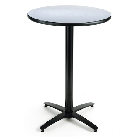 Kfi Round KFI 36in Grey Nebula Breakroom Table with Arched X Base, Laminate Top, Grey T36RD-B2125-38-GYN