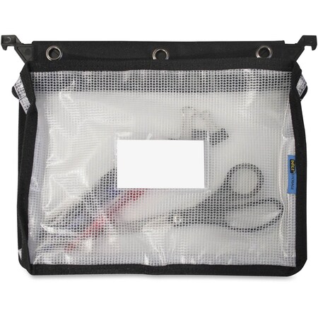 Advantus Expanding Zipper Pouch, 3-Hole Punched, 13" x 9.25", Clear/Black AVT-50904