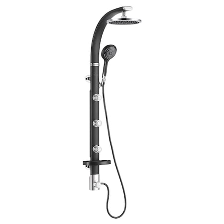 Pulse Showerspas Shower System, Black, Wall 1017-B