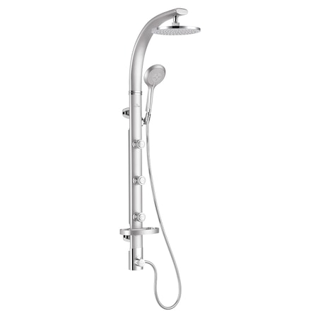 Pulse Showerspas Shower System-Bonzai Shower System, Silver, Wall 1017-S