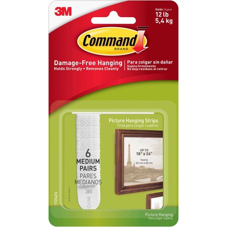 Command Med Black Picture Hanging Strips, PK24 17204