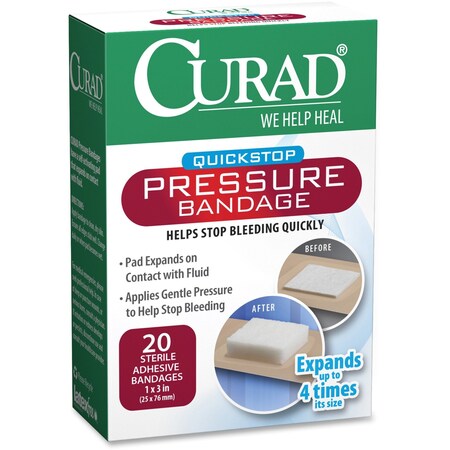 Curad Adhesive Bandages, 1"X2 3/4", Green, PK100 NON85100