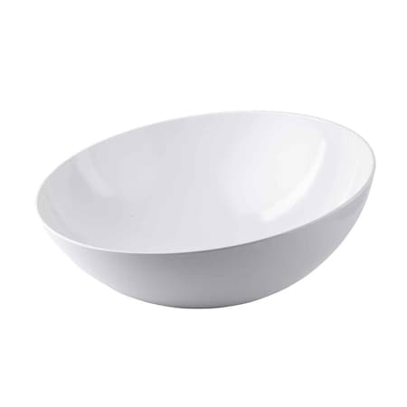 Tablecraft Round Melamine Bowl, 15 quart, White 10185W