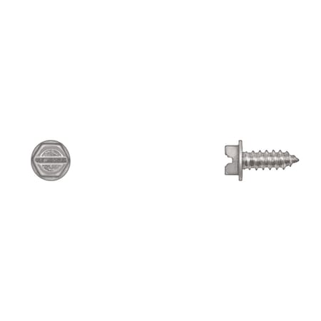 Disco Sheet Metal Screw, #12 x 1/2 in, Zinc Plated Steel Flange Hex Head Slotted Drive 10188PK