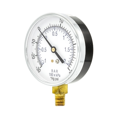 Pic Gauges 3 1/2 in Dial, 1/4 in NPT Male Lower Location, Black Steel Case Material 101D-354CC