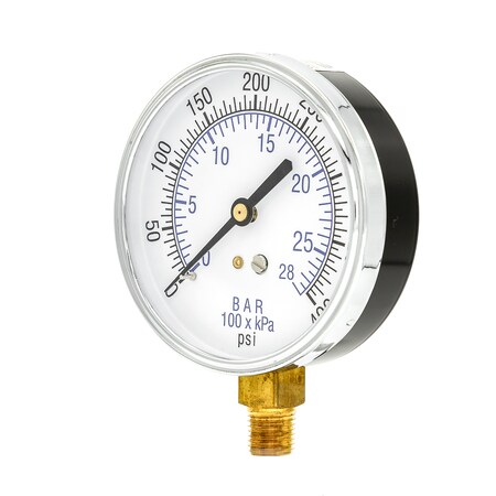 Pic Gauges 3 1/2 in Dial, 1/4 in NPT Male Lower Location, Black Steel Case Material 101D-354I