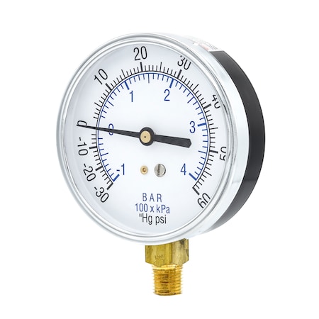 Pic Gauges 3 1/2 in Dial, 1/4 in NPT Male Lower Location, Black Steel Case Material 101D-354CD