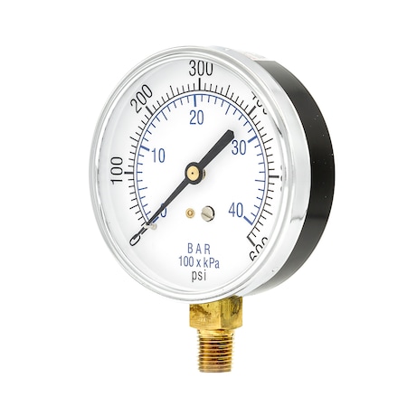 Pic Gauges 3 1/2 in Dial, 1/4 in NPT Male Lower Location, Black Steel Case Material 101D-354K