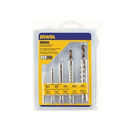 Irwin Spiral Extractor/Drill Bit Combo Pack, 10 Piece HAN11117